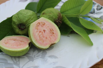 fresh Guava on a plate