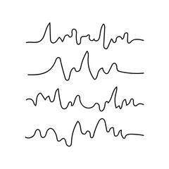 Pulse line art vector collection for design element background
