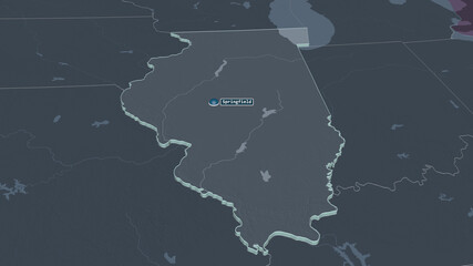 Illinois, United States - extruded with capital. Administrative