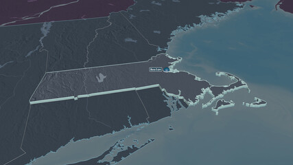 Massachusetts, United States - extruded with capital. Administrative