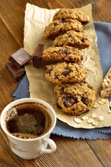 Chocolate сhip оatmeal сookies, vertical