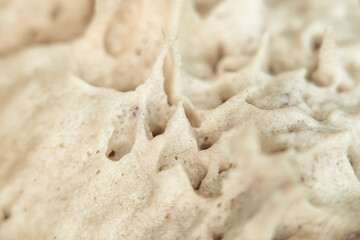 Close-up of cooked dough in soft focus similar to a landscape