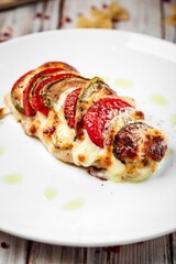 Schnitzel milan turkey fillet tomatoes zucchini