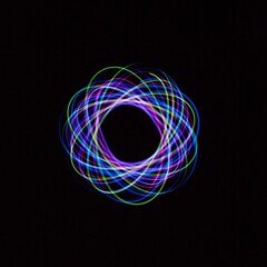 Abstract colorful sphere on a black background