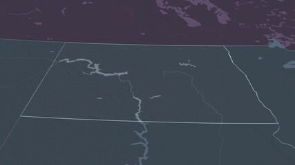 North Dakota, United States - outlined. Administrative