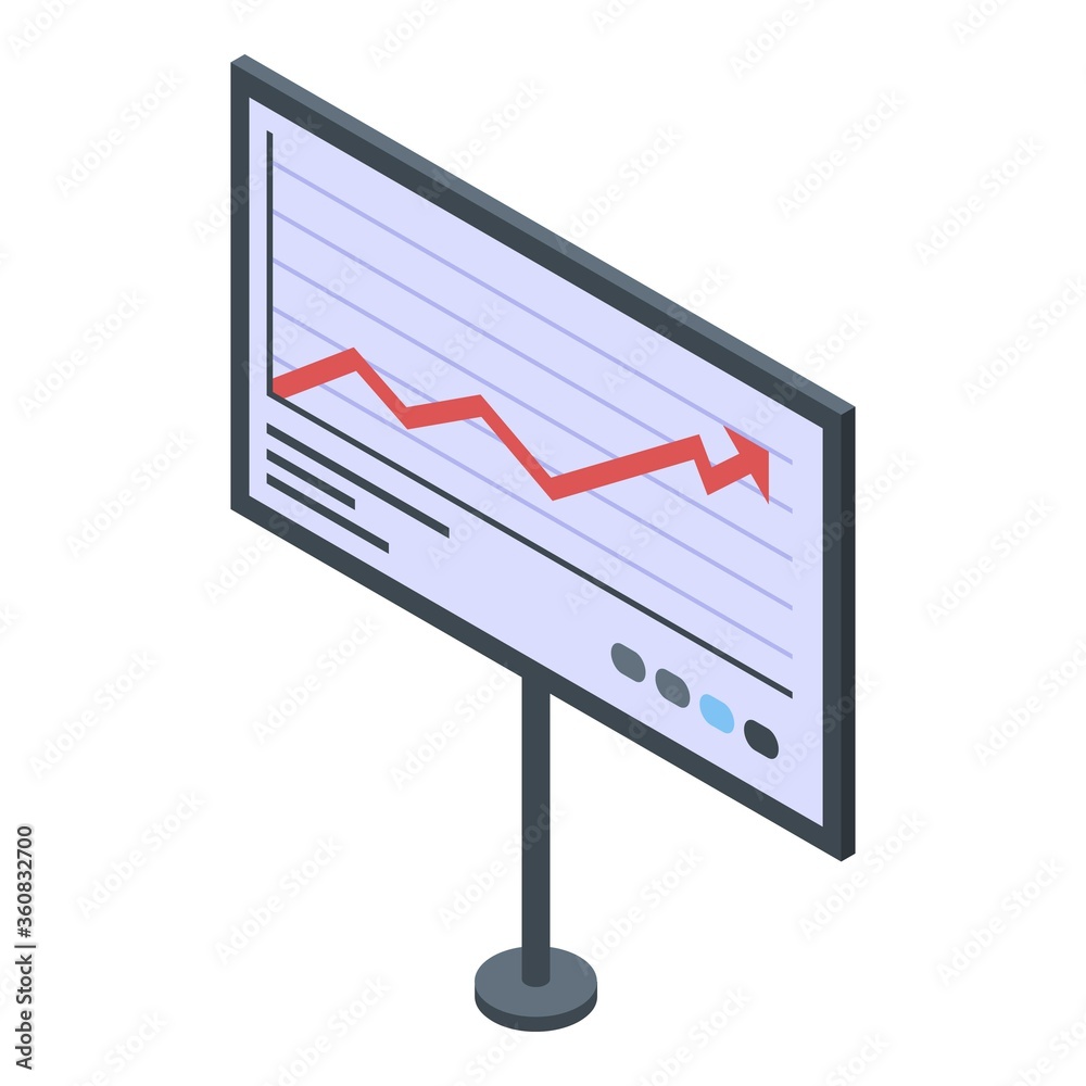 Poster trader graph banner icon. isometric of trader graph banner vector icon for web design isolated on wh