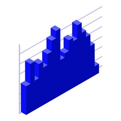 Fototapeta premium Blue graph chart icon. Isometric of blue graph chart vector icon for web design isolated on white background