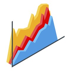 Fototapeta premium Trader graph chart icon. Isometric of trader graph chart vector icon for web design isolated on white background