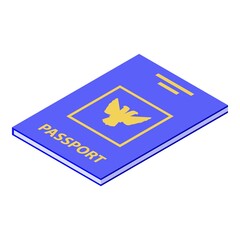 International passport icon. Isometric of international passport vector icon for web design isolated on white background