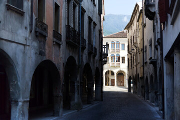 Naklejka na ściany i meble Italy, Vittorio Veneto, detail view of the Serravalle neighborhood