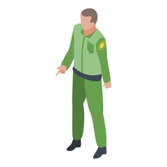 Emigration police icon. Isometric of emigration police vector icon for web design isolated on white background