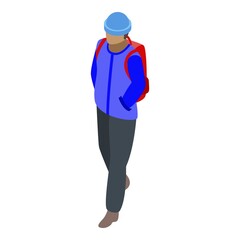 Illegal immigrant backpack icon. Isometric of illegal immigrant backpack vector icon for web design isolated on white background