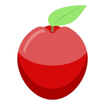 Red eco apple icon. Isometric of red eco apple vector icon for web design isolated on white background