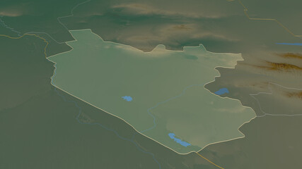 Bukhoro, Uzbekistan - outlined. Relief