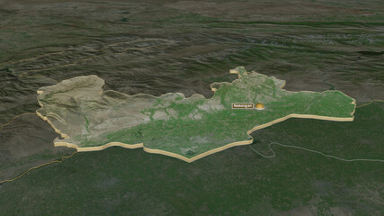 Namangan, Uzbekistan - extruded with capital. Satellite