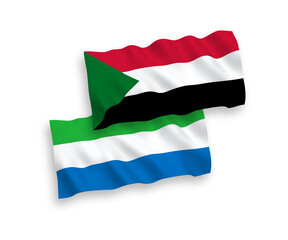 Flags of Sudan and Sierra Leone on a white background