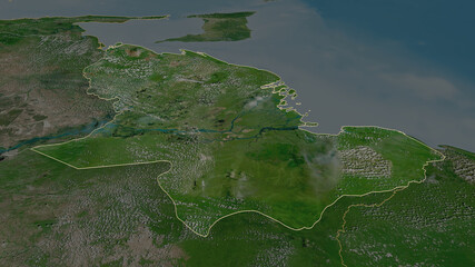 Delta Amacuro, Venezuela - outlined. Satellite