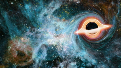 Supermassive black hole. Elements of this image furnished by NASA