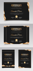 Black and Gold Certificate Template with Elegant Design