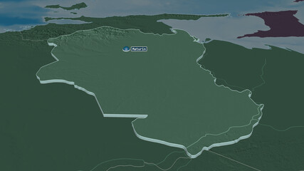 Monagas, Venezuela - extruded with capital. Administrative
