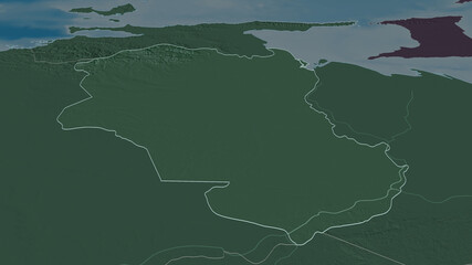 Monagas, Venezuela - outlined. Administrative