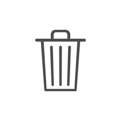 Vector icon trash can on a light background.