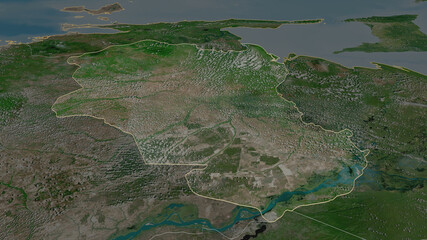 Monagas, Venezuela - outlined. Satellite