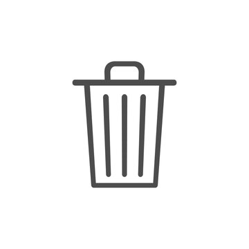 Vector icon trash can on a light background.