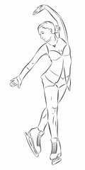 illustration of a figure skater , vector draw