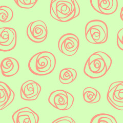 Vector Pattern Seamless Repeat Hand Drawn Geometric Roses Doodle Art Colourful Border Perfect for Scrapbooking, Wallpaper, Decor, Fabric, Background - 360839781