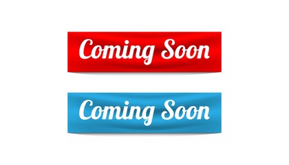 Coming soon sticker banner design vector template.