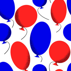 Fototapeta na wymiar America Independent Day seamless pattern. Vector festive illustrations. 4th of July background