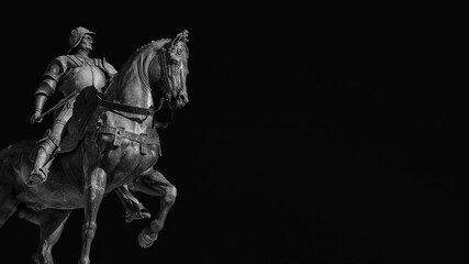 Bartolomeo Colleoni, italian soldier of fortune, bronze equestrian monument in Venice, cast by...
