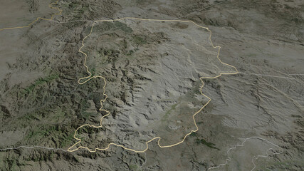 Amran, Yemen - outlined. Satellite