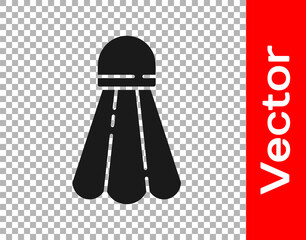 Black Badminton shuttlecock icon isolated on transparent background. Sport equipment.  Vector Illustration