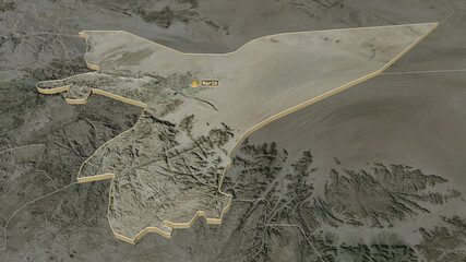 Ma'rib, Yemen - extruded with capital. Satellite © Yarr65