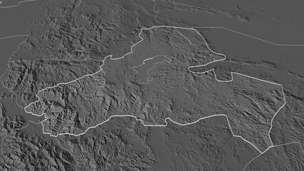 Obraz premium Sana'a, Yemen - outlined. Bilevel