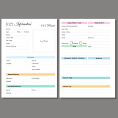 pet information planner page