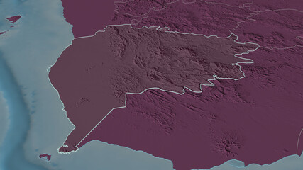 Ta`izz, Yemen - outlined. Administrative