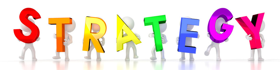 Strategy - colorful letters - 3D illustration