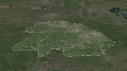 Copperbelt, Zambia - outlined. Satellite