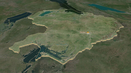 Northern, Zambia - extruded with capital. Satellite