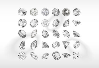 Сollection of different shapes vector diamonds
