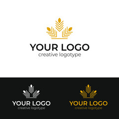 Obraz premium Grain wheat and bakery logo concept, Agriculture wheat Logo Template vector creative modern