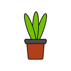 green plant pot design vector white background