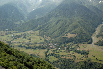 Enguri River Valley. Svaneti Region, Georgia, Caucasus.