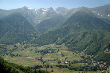 Fototapeta na wymiar Enguri River Valley. Svaneti Region, Georgia, Caucasus.