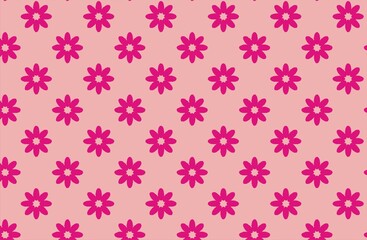 seamless pattern with pink flowers