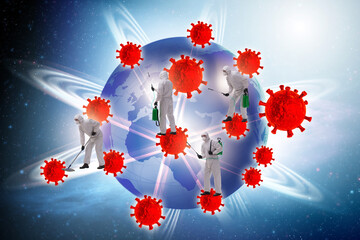 Coronavirus covid-19 pandemic concept with doctor