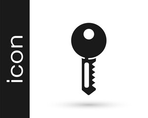 Grey House key icon isolated on white background.  Vector Illustration